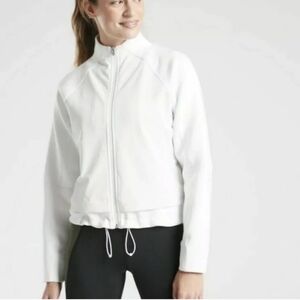 Athleta White Athletic Running Jacket Size XX Small Great Contition Reflective